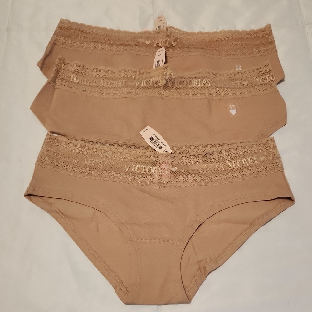 Victoria's Secret Beige Lace Panty Trio